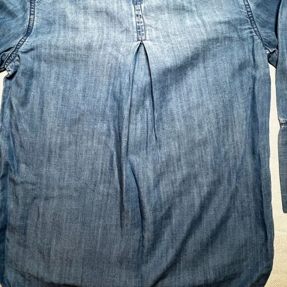 Cloth & Stone Tencel Anthropologie Chambray Button Down Top XS Soft Denim Shirt - Picture 6 of 15
